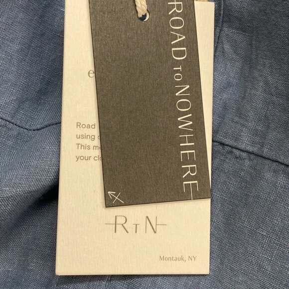 Road To Nowhere Puglia Linen Maxi Dress • Size L • Chambray Blue • Button-Up - Picture 2 of 12